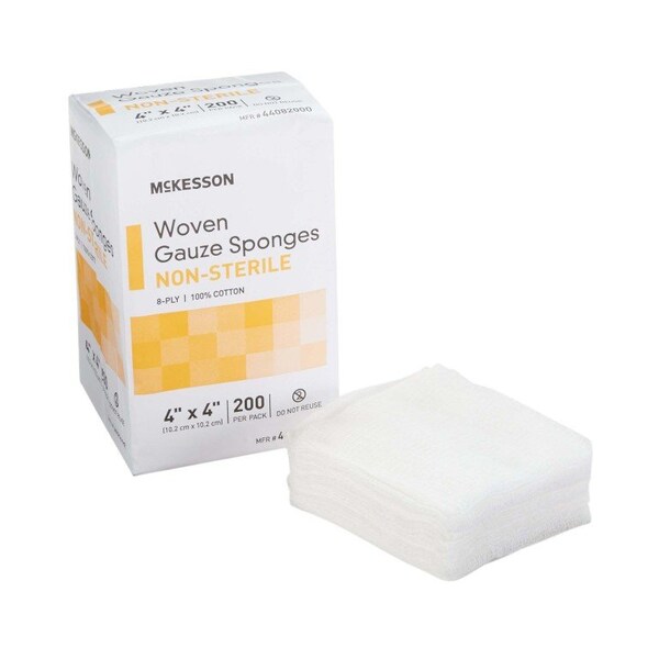 Mckesson NonSterile Gauze Sponge, 4 x 4 Inch, 4000PK 44082000 - main